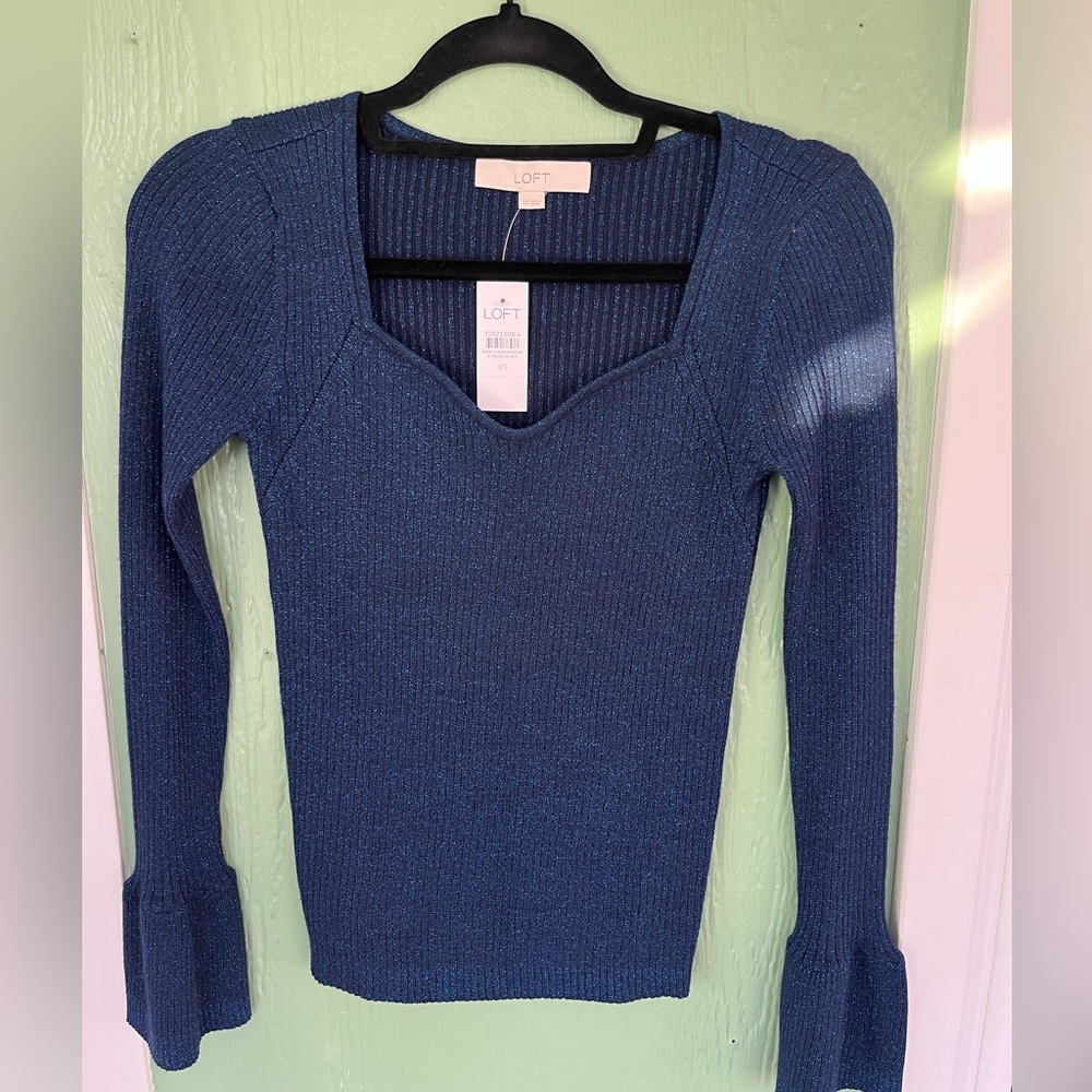 Blue shimmer loft sweater